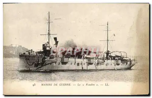 Cartes postales Bateau Marine de guerre le foudre