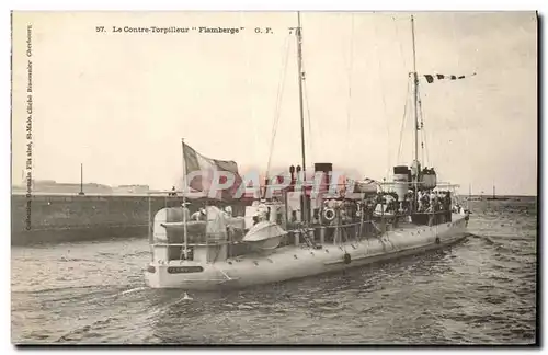 Ansichtskarte AK Bateau Contre torpilleur Flamberge