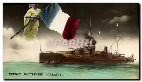 Cartes postales Bateau French battleship Lorraine