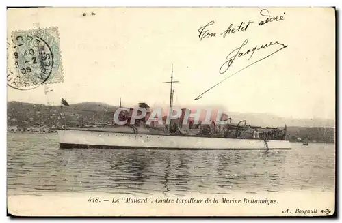 Ansichtskarte AK Bateau Le Mailard Contre torpilleur de la marine britannique