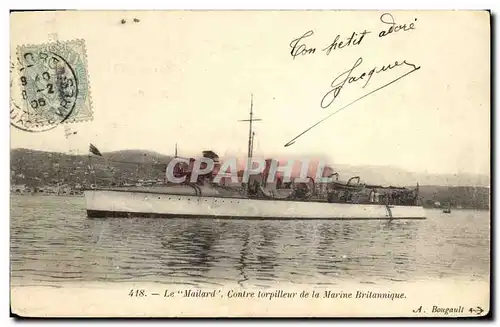 Cartes postales Bateau Le Mailard Contre torpilleur de la marine britannique