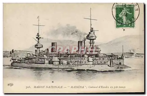 Cartes postales Bateau Massena Cuirasse d escadre