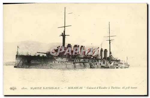 Cartes postales Bateau Mirabeau Cuirasse d escadre a turbines