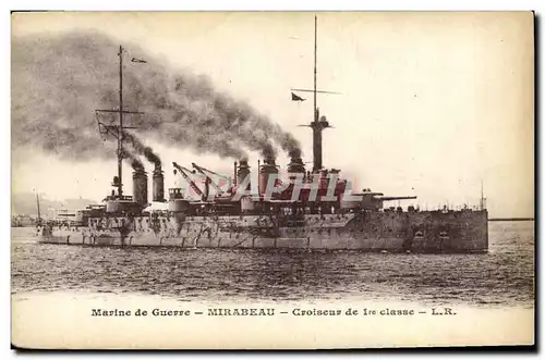 Cartes postales Bateau Croiseur de 1ere classe Mirabeau