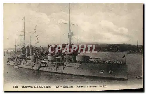 Cartes postales Bateau Le Mirabeau Cuirasse d escadre