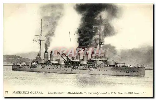 Ansichtskarte AK Bateau Dreadnoughts Mirabeau Cuirasse d escadre a turbines