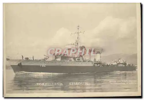 Cartes postales Bateau Guerre Torpilleur Simon