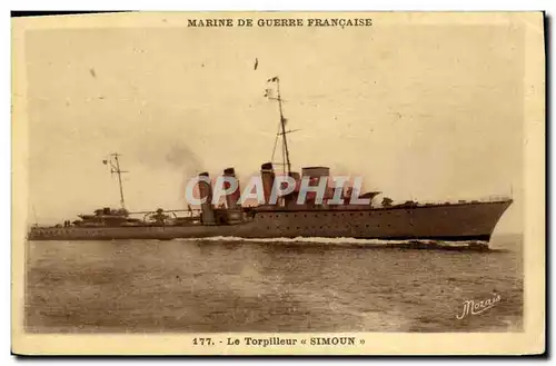 Cartes postales Bateau Guerre Torpilleur Simon