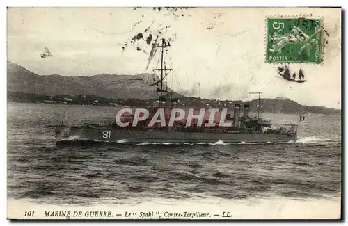 Cartes postales Bateau Guerre Le spahi Contre torpilleur