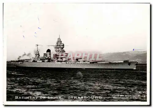 Cartes postales Bateau Guerre Batiment de ligne Strasbourg