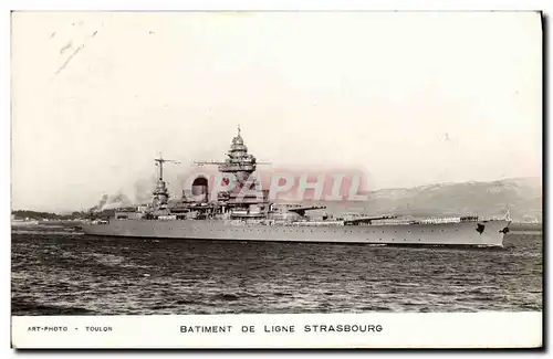 Cartes postales Bateau Guerre Batiment de ligne Strasbourg