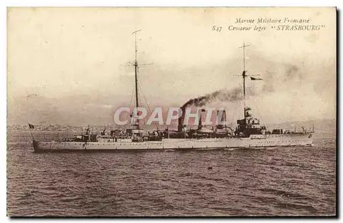 Cartes postales Bateau Guerre Croiseur leger Strasbourg