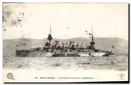 Cartes postales Bateau Guerre Cuirasse d escadre Suffren