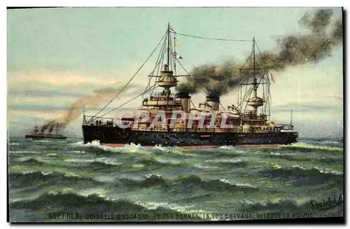 Cartes postales Bateau Guerre Cuirasse d escadre Suffren