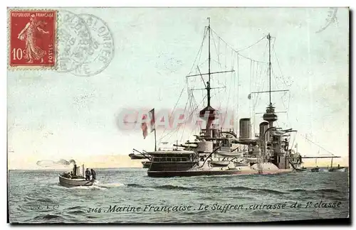 Ansichtskarte AK Bateau Guerre Cuirasse de 1ere classeSuffren