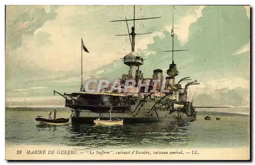 Cartes postales Bateau Guerre Cuirasse d escadre Suffren Vaisseau amiral