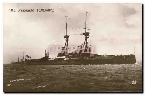 Ansichtskarte AK Bateau Guerre HMs Dreadnought Temeraire