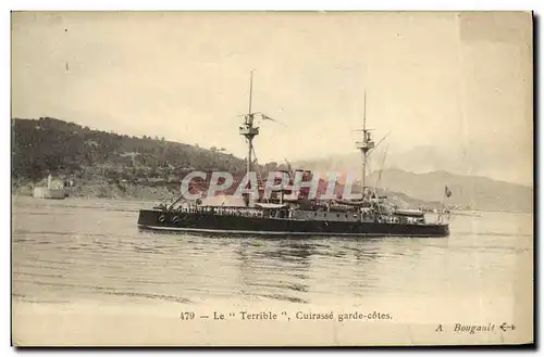 Ansichtskarte AK Bateau Guerre Le terrible cuirasse garde cotes