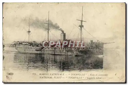 Ansichtskarte AK Bateau Guerre Tourville Ecole de canonnage