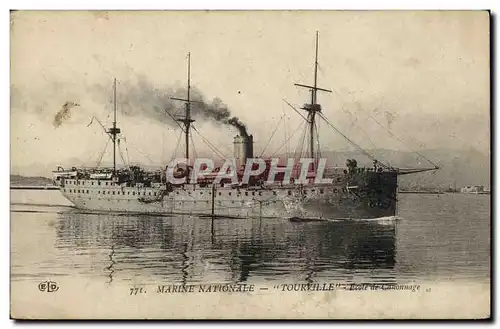 Ansichtskarte AK Bateau Guerre Tourville Ecole de canonnage