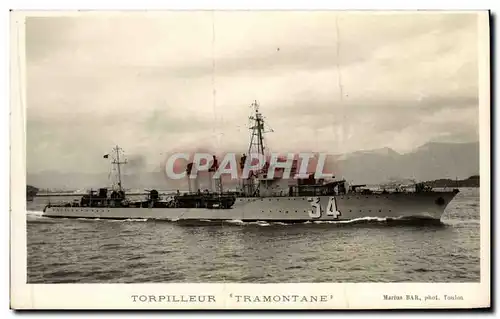 Cartes postales Bateau Guerre Torpilleur Tramontane