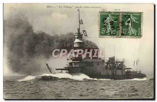 Cartes postales Bateau Guerre Le Valmy cuirasse garde cotes