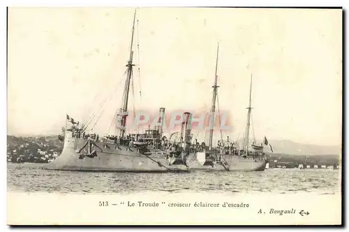 Cartes postales Bateau Guerre Le Troude croiseur eclaireur d escadre