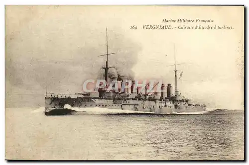 Cartes postales Bateau Guerre Vergniaud Cuirasse d escadre a turbines