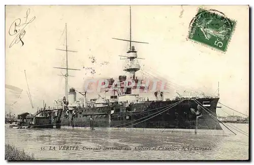 Cartes postales Bateau Guerre La Verite Croiseur construit aux ateliers et chantiers de l atlantique