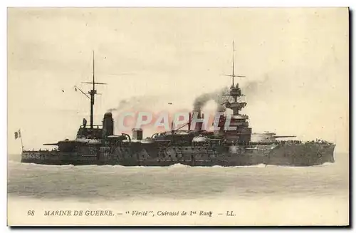 Ansichtskarte AK Bateau Guerre Cuirasse de 1er rang Verite