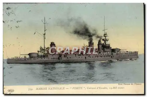 Cartes postales Bateau Guerre Cuirasse Verite Cuirasse d escadre