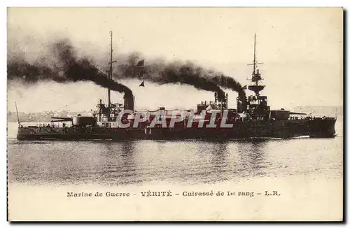 Cartes postales Bateau Guerre Cuirasse de 1er rang Verite