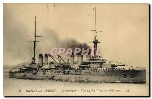 Ansichtskarte AK Bateau Guerre Dreadnoughts Voltaire Cuirasse d escadre