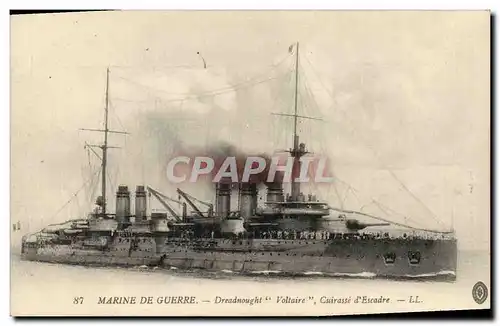 Ansichtskarte AK Bateau Guerre Dreadnoughts Voltaire Cuirasse d escadre