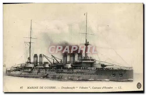 Ansichtskarte AK Bateau Guerre Dreadnoughts Voltaire Cuirasse d escadre