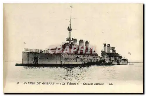 Cartes postales Bateau Guerre Dreadnoughts Voltaire Croiseur Cuirasse