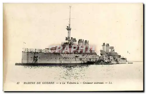 Cartes postales Bateau Guerre Dreadnoughts Voltaire Croiseur Cuirasse