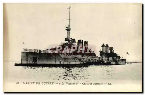 Cartes postales Bateau Guerre Dreadnoughts Voltaire Croiseur Cuirasse