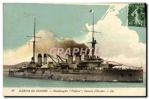Cartes postales Bateau Guerre Dreadnoughts Voltaire Cuirasse d escadre