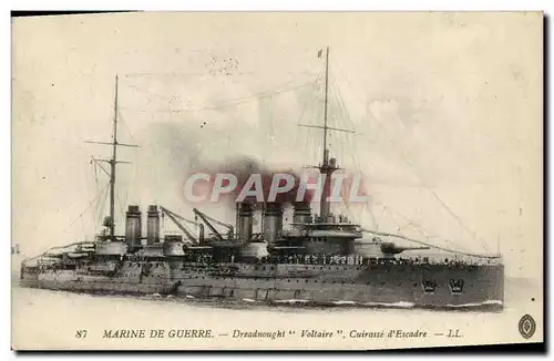 Cartes postales Bateau Guerre Dreadnoughts Voltaire Cuirasse d escadre