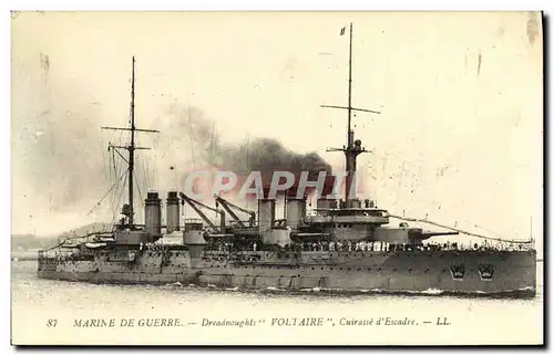 Cartes postales Bateau Guerre Dreadnoughts Voltaire Cuirasse d escadre