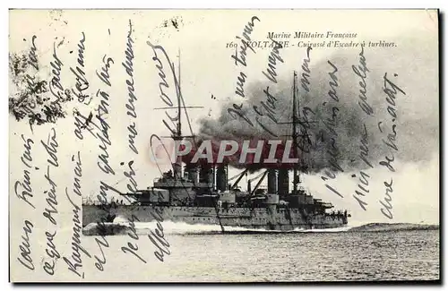Ansichtskarte AK Bateau Guerre Dreadnoughts Voltaire Cuirasse d escadre aturbines