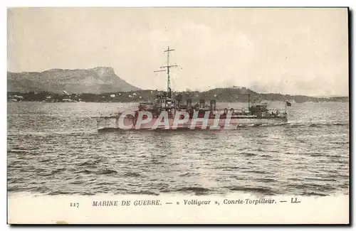 Ansichtskarte AK Bateau Guerre Voltigeur contre torpilleur