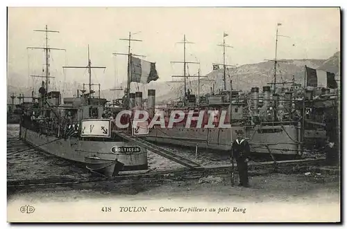 Ansichtskarte AK Bateau Guerre Toulon Contre torpilleurs au petit rang