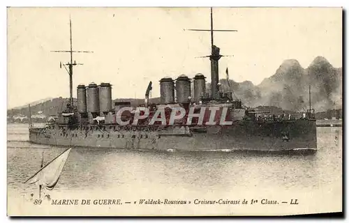 Ansichtskarte AK Bateau Guerre Waldeck Rouseau Croiseur Cuirasse de 1ere classe