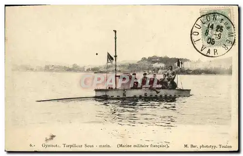 Cartes postales Bateau Guerre Gmnote Toprilleur sous marin