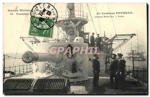 Cartes postales Bateau Guerre Tourelle du croiseur Pothuau