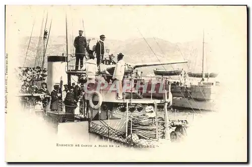 Ansichtskarte AK Bateau Guerre Exercice a bord de la Hallebarde