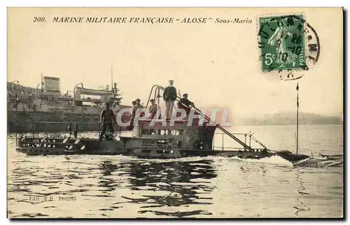 Cartes postales Bateau Guerre Alose Sous marin