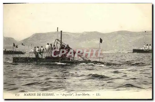 Cartes postales Bateau Guerre Anguille Sous marin